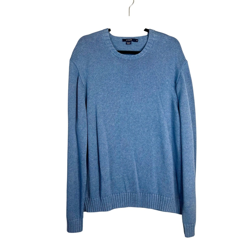 J.Crew Sweater Mens XL Blue Cotton Crewneck Long Sleeve Knit Pullover Classic